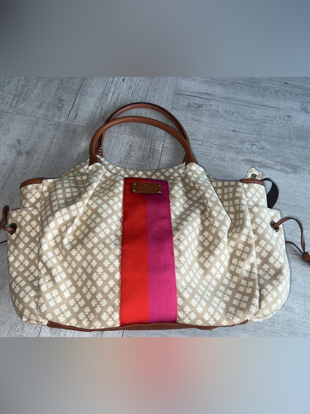Kate Spade Baby Bag and wallet with Pink and Red Stripe 🔥🔥